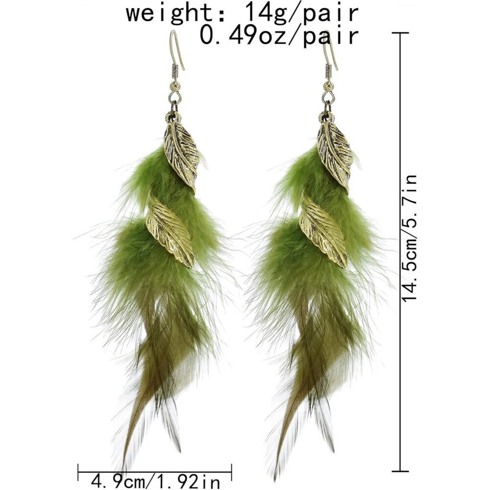 Artisan Craft Feather Earrings - Lavish Multicolor Dangles for All Occasions - Picture 4 of 4
